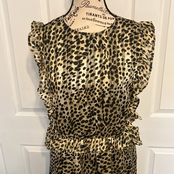 NWT River Island leopard maxi dress with ruffles and cut out sides - Picture 6 of 12